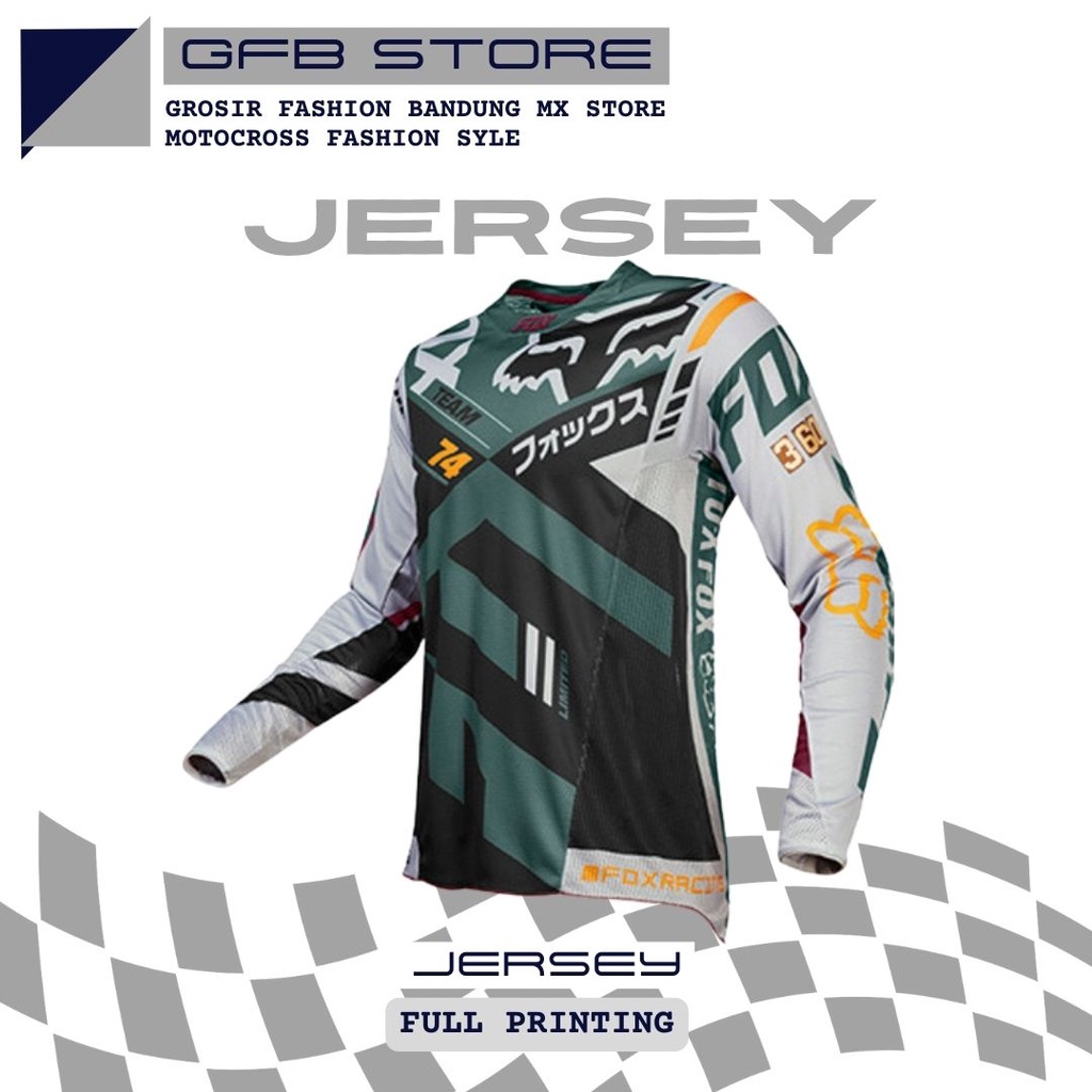 Jersey Trail Motocross Sepeda MTB Full Print Premium Anti luntur