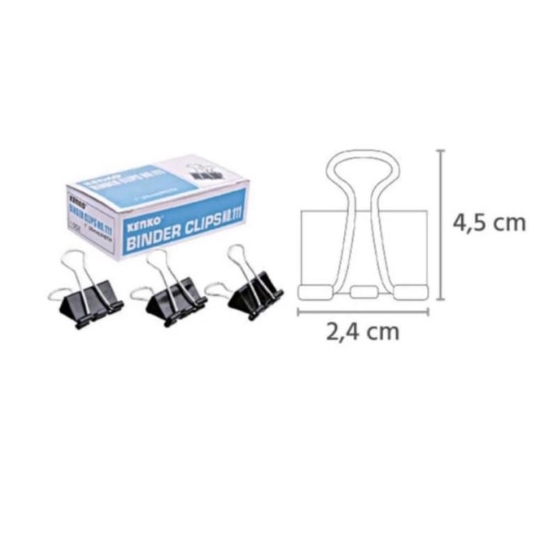 

Binder Clips 111 Kenko berukuran sedang dapat 4pack