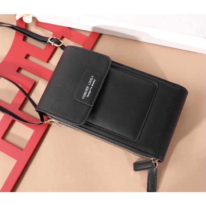 FOREVER LOVELY Tas Selempang Kulit Wanita Dompet HP Cewek Touchscreen Mini Bag FL