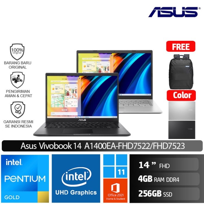 Asus A1400EA FHD7522 Intel Pentium gold 7505 SSD 256GB Win11 OHS FHD