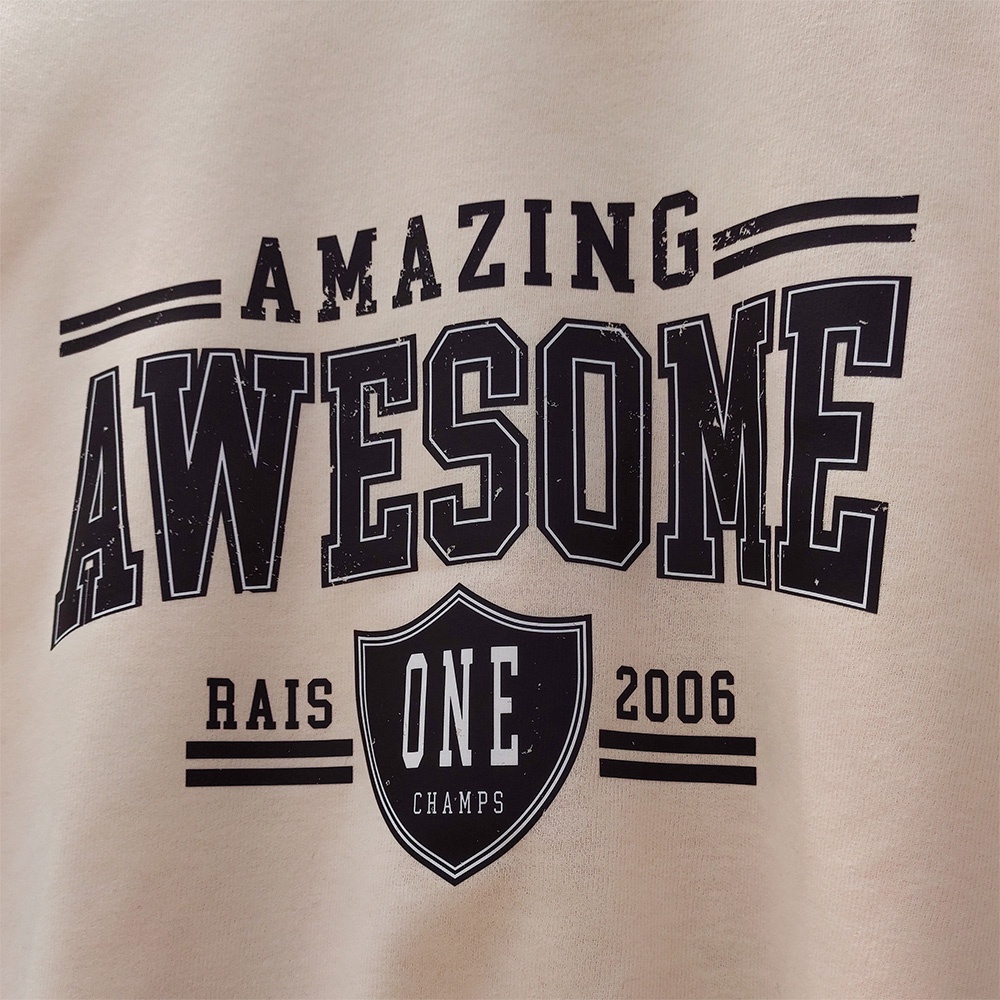 Sweater Oversize Awesome - Korean Style Sweatshirt Wanita Dan Pria