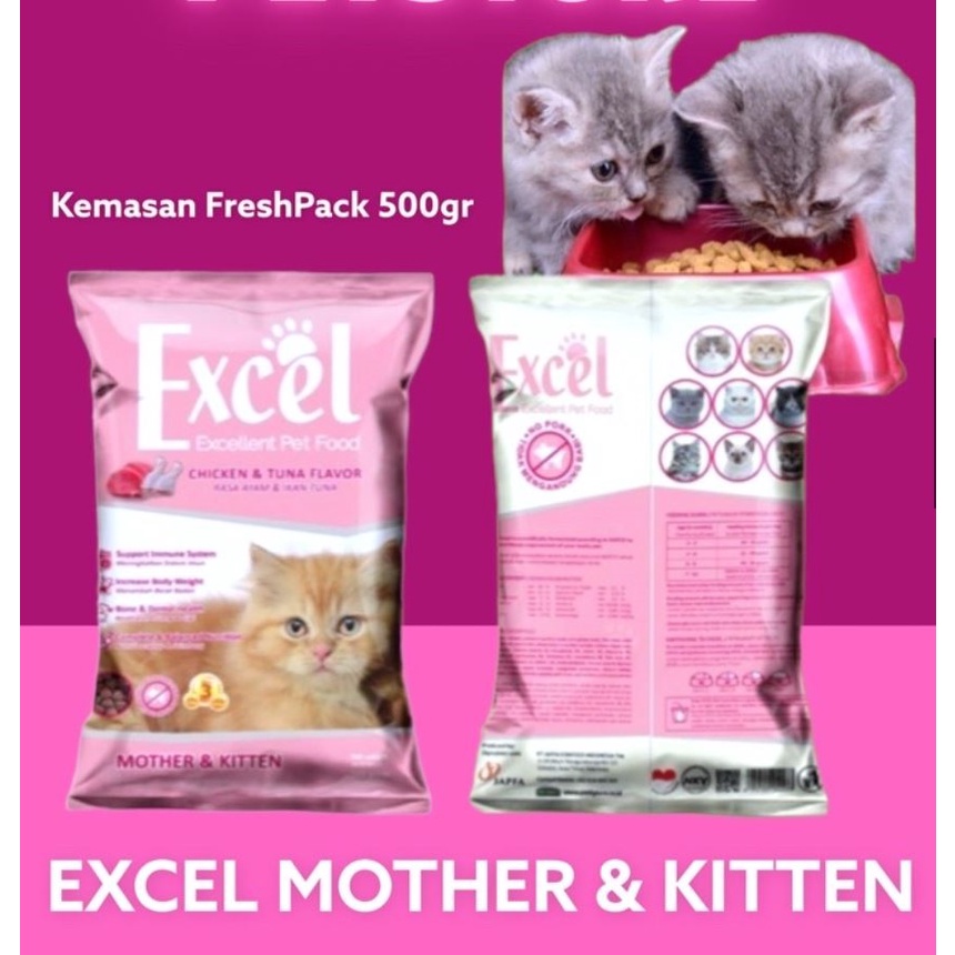 Makanan Kucing Excel Mother dan Kitten
