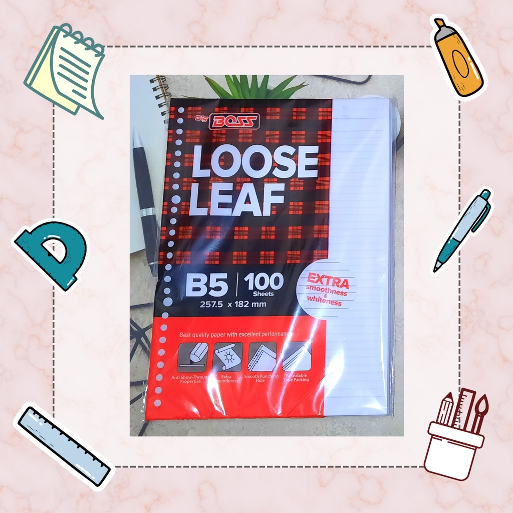 Jual Loose Leaf Big Boss B5 100 Lembar Garis, Kertas Binder 26 Lubang ...