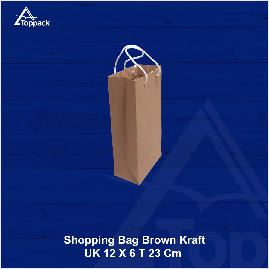 

Paper Bag Shopping Bag Tas Kertas Brown Kraft Ukuran 12 x 6 T 23 Cm