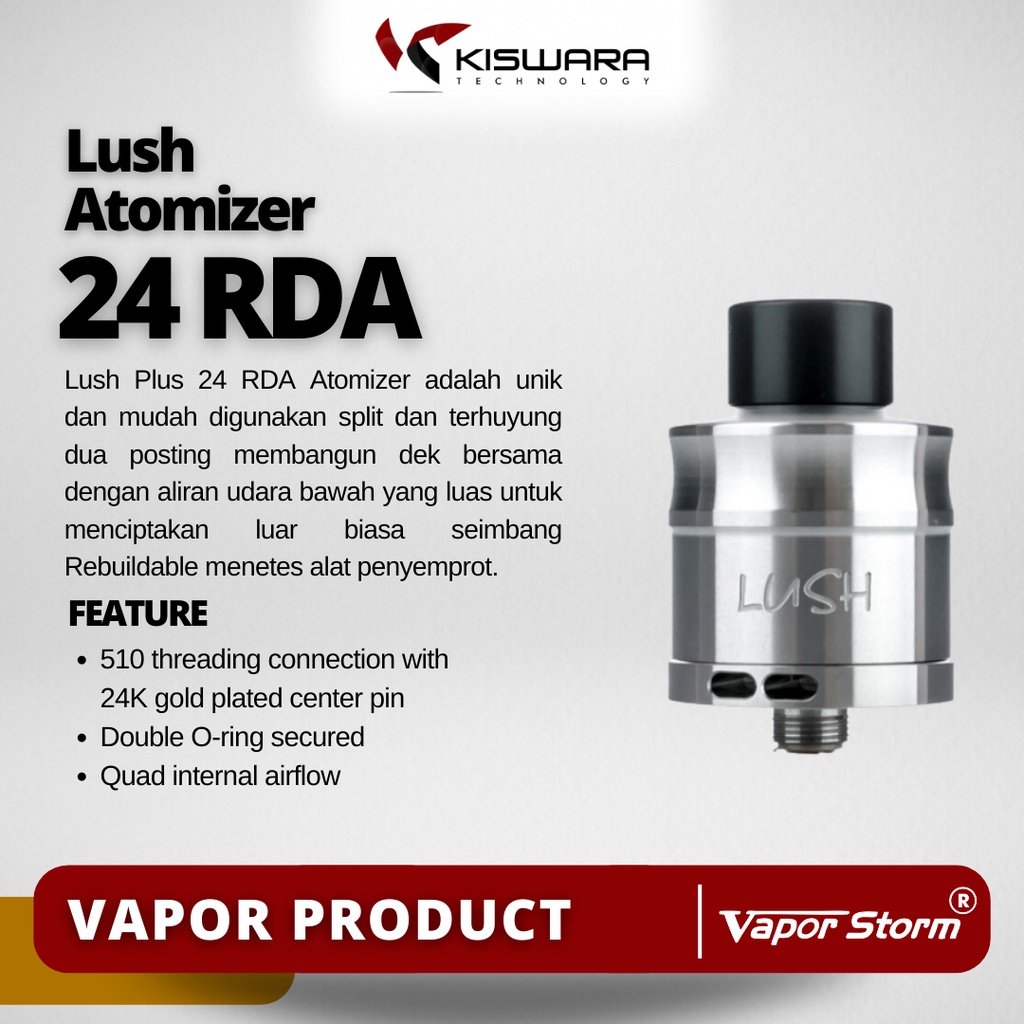 Lush Plus 24 RDA Atomizer - SILVER [Authentic] KiswaraBandung