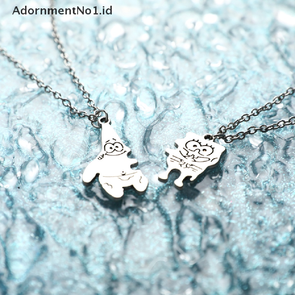 [AdornmentNo1] 2pcs Fashion Sahabat Kalung Sweetheart Pendant Kalung Perhiasan Pasangan [ID]