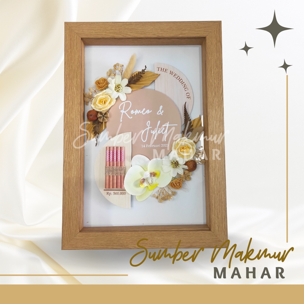 Mahar Pernikahan Bingkai  Simple Modern Rustic uk 20x30