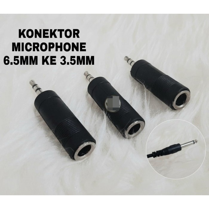 Converter Microphone 3.5mm to 6.5mm / 6.5mm to 3.5mm Sambungan Mic Jack Converter