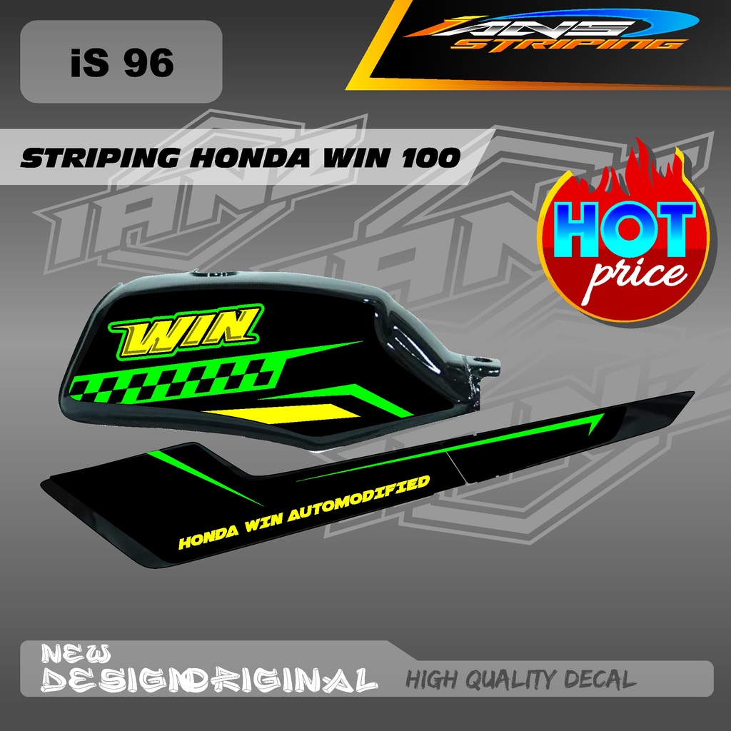 STRIPING WIN100 RACING RETRO KONSEP BAHAN HOLOGRAM / NON HOLOGRAM IS96