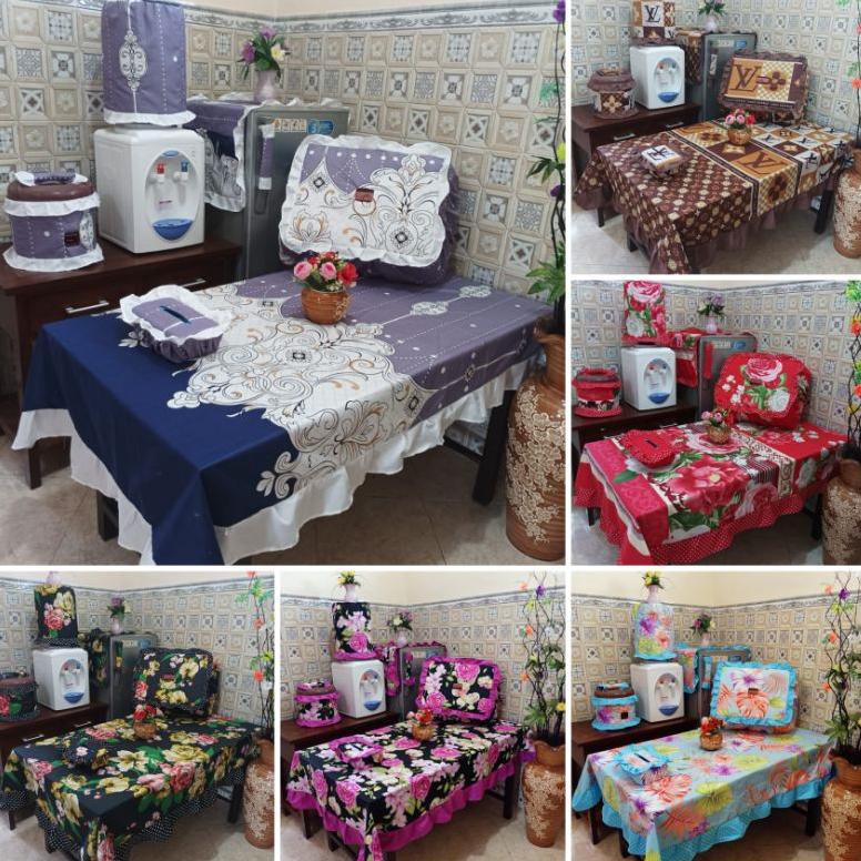 TREND PRODUK HARI INI [Gratis Mini Gold] SARUNG GALON KULKAS MEGICOM TAPLAK MEJA HOME SET