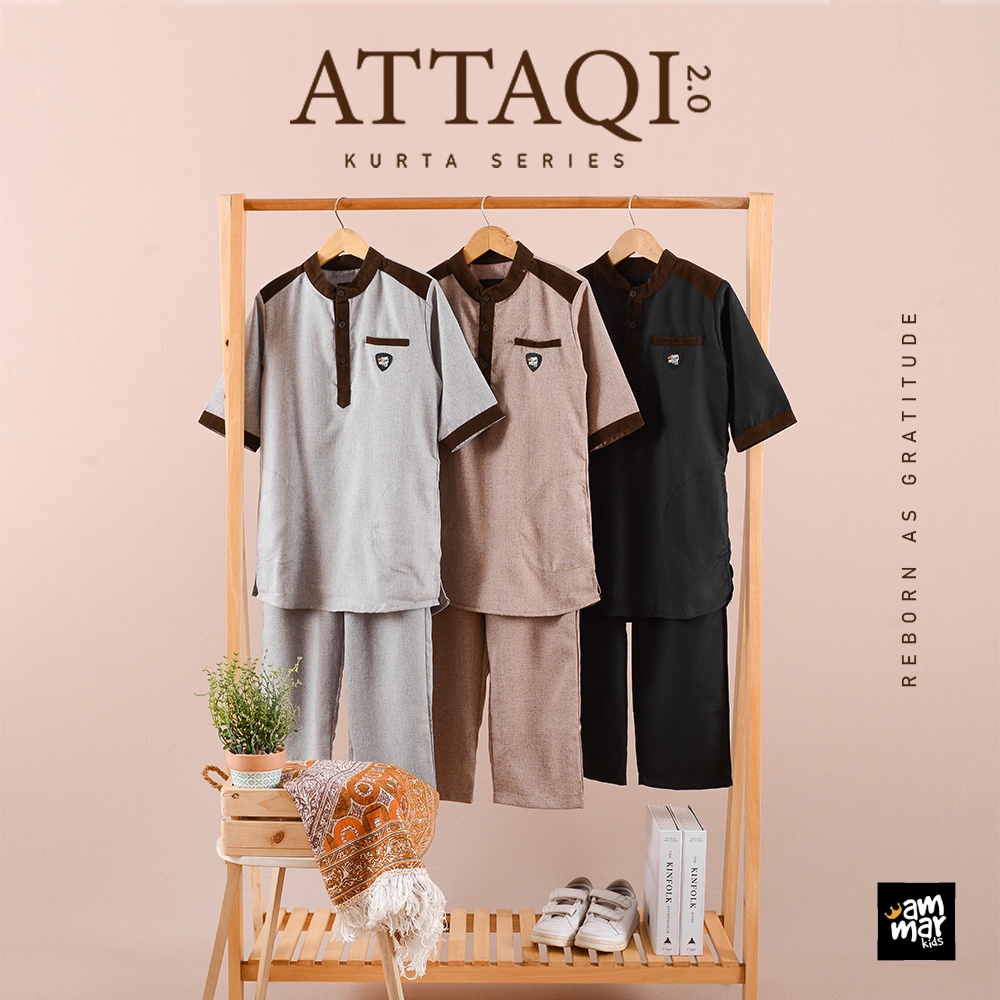 Setelan Baju Koko Kurta Anak Laki-laki Usia 3 - 12 Tahun Bahan Katun Madinah Premium Terbaru Attaqi 2.0 by Ammar Kids