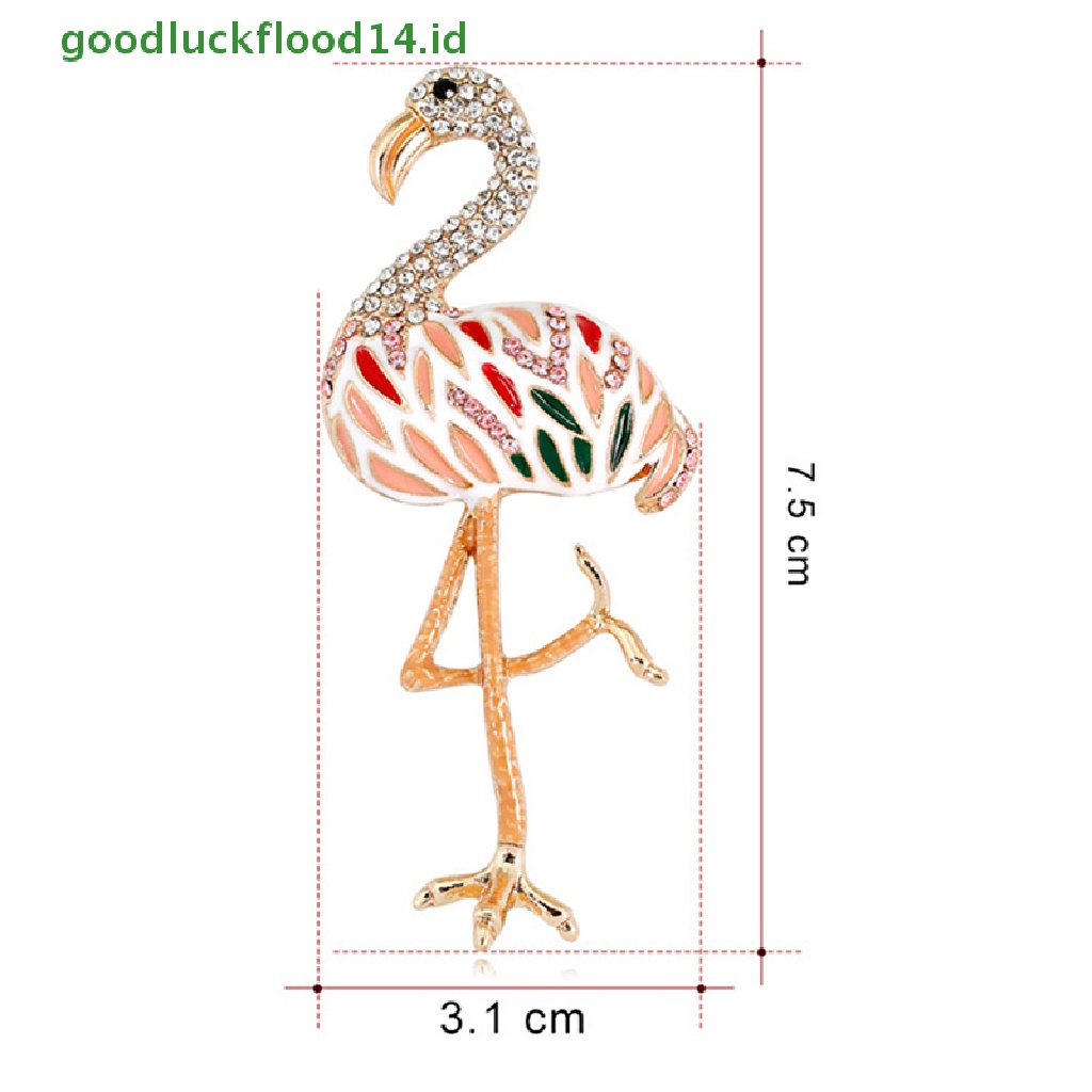 [GOOGFOUR] Enamel Berlian Imitasi Flamingo Bros Pin Kemeja Kerah Pin Perhiasan Hadiah Pernikahan [TOP]