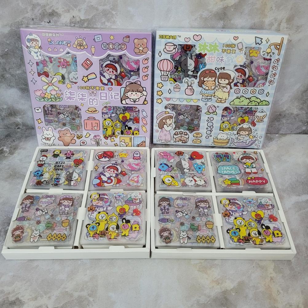 

Stiker Korea Lucu Stiker Momo x BTS 100 pcs Stiker Motif Korea Lucu Anti Air Stiker Waterproof isi 100