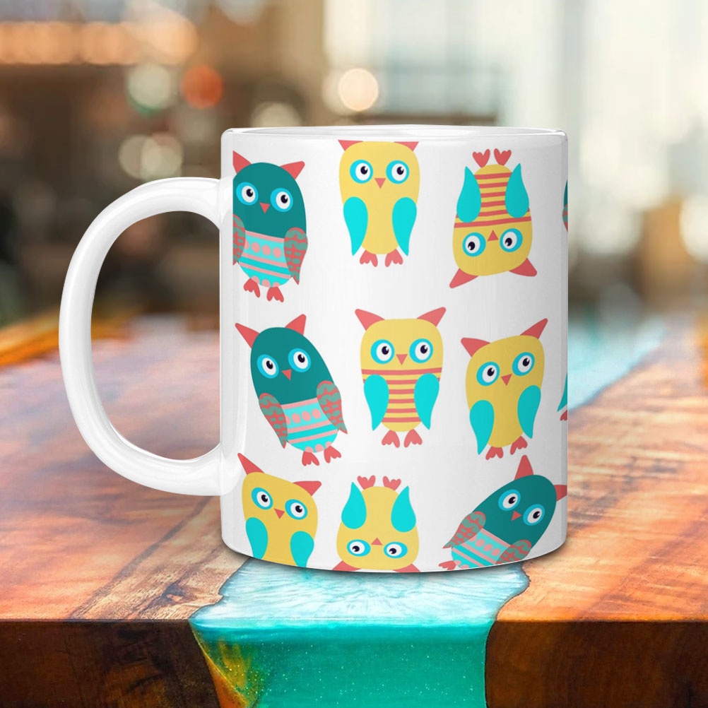Mug Motif Owl Patern