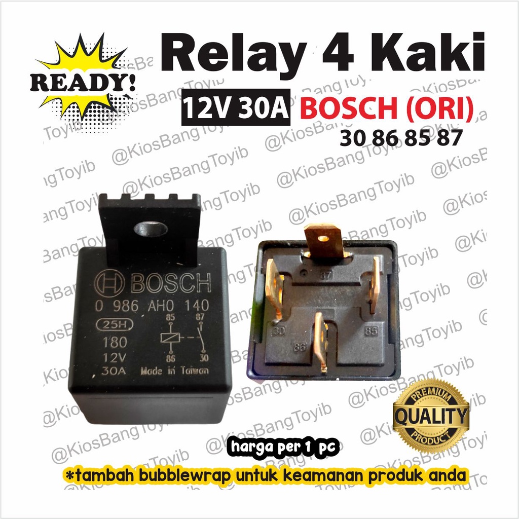 (ORI BOSCH) Relay Riley 4 Kaki 12V 30A Relay Klakson / Lampu
