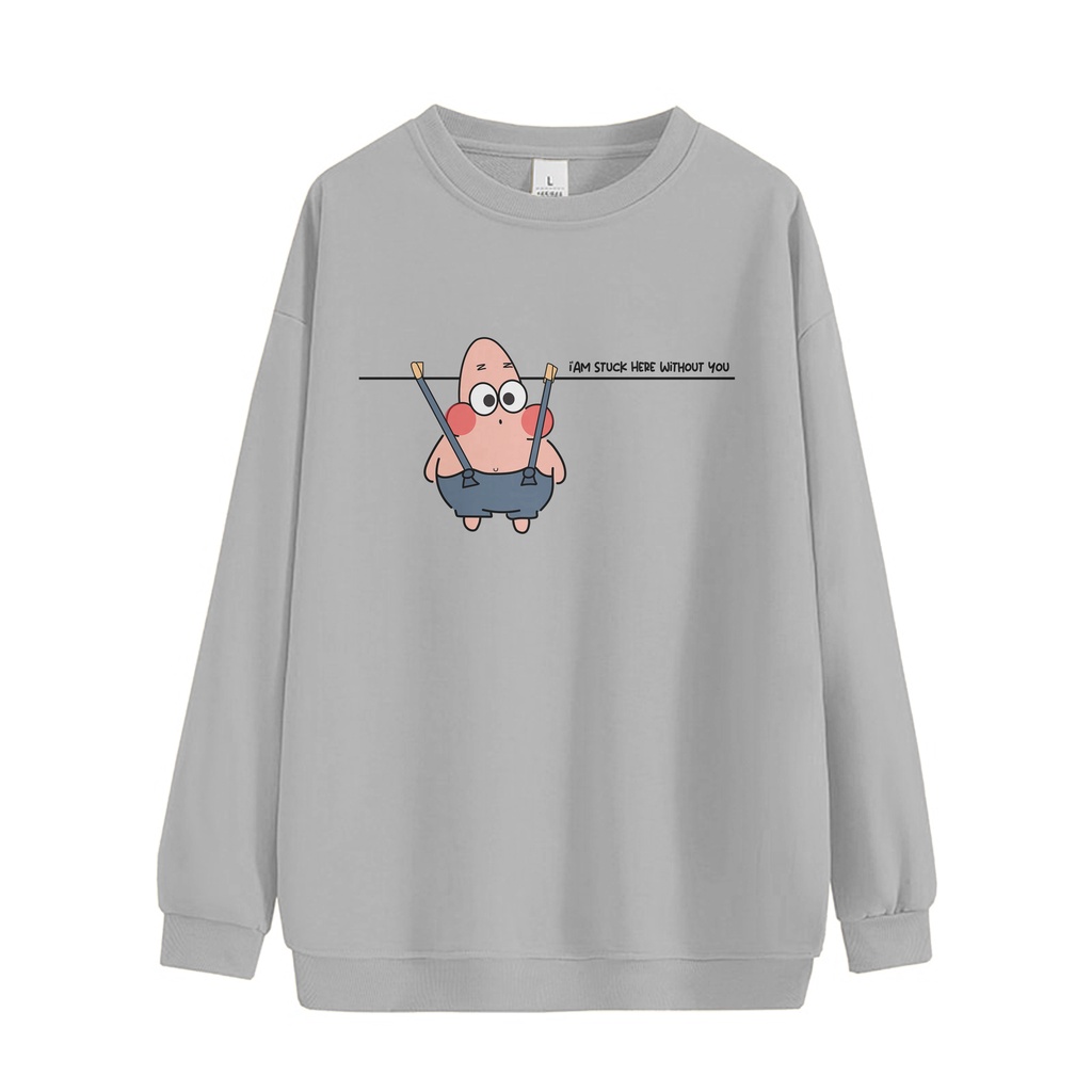 Sweater Oversize Patrick Star  Wanita Dan Pria  Fleece Korean Style L - XL - XXL - XXXL