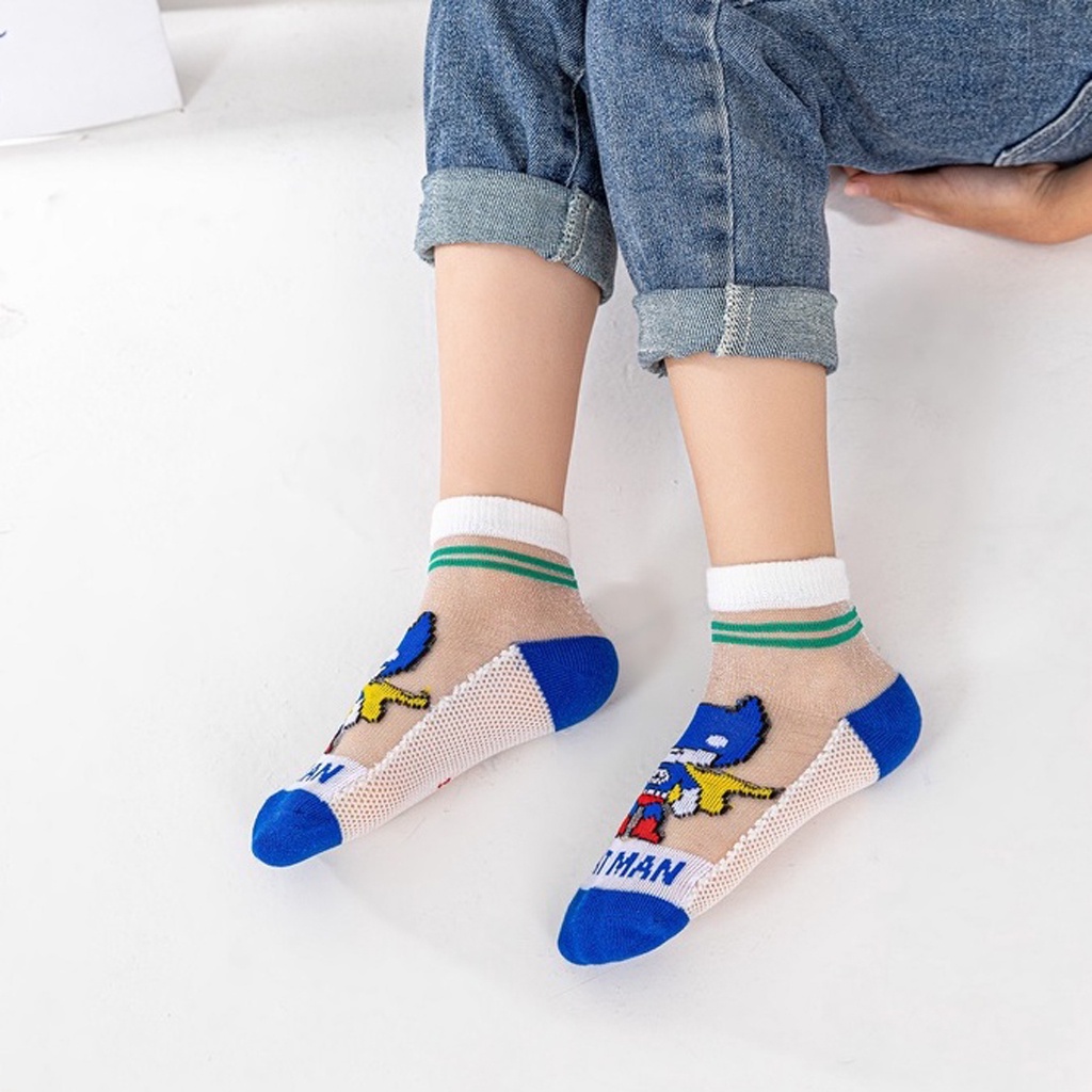 GTB Kaos Kaki Anak Motif Batman Transparan Kaus Kaki Bayi Lucu kk048