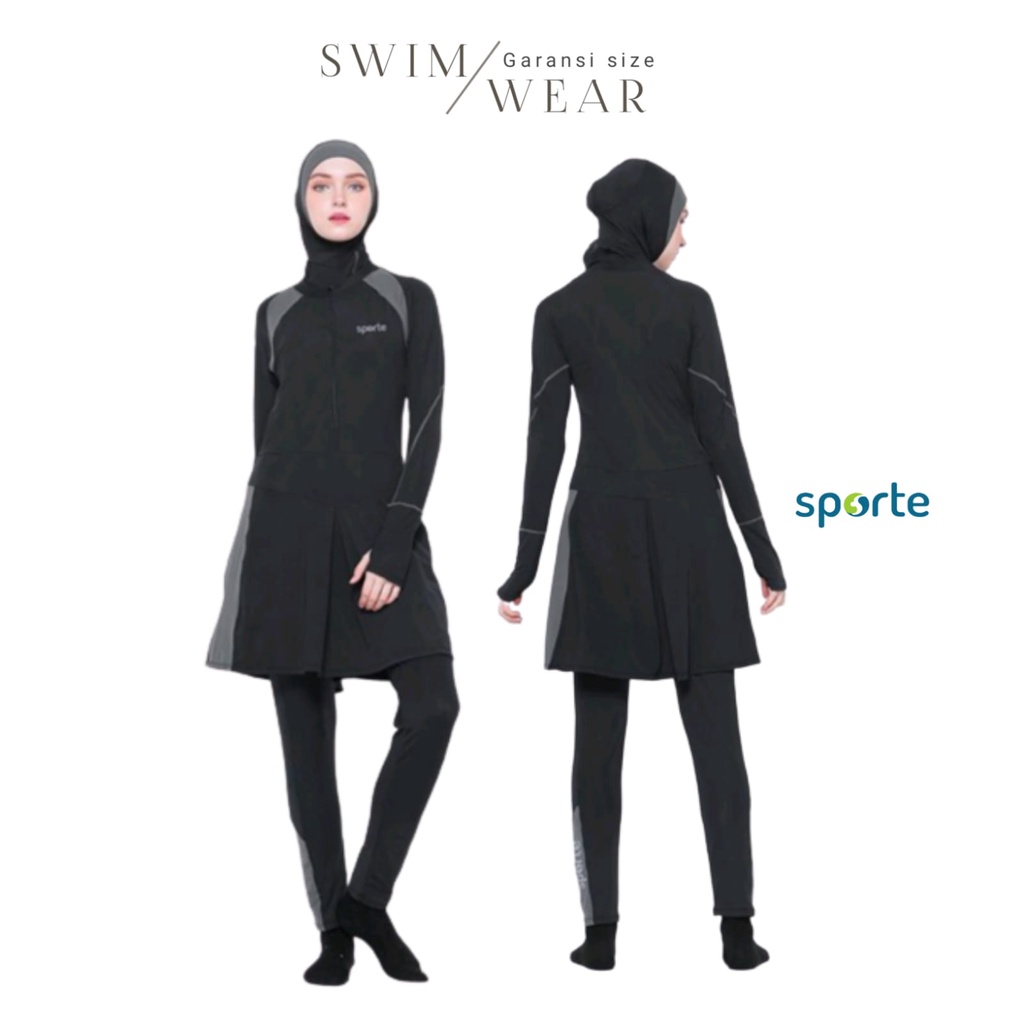 Baju Renang Wanita Muslim Muslimah Hijab Wanita Syari Anti Uv Sporte SP23