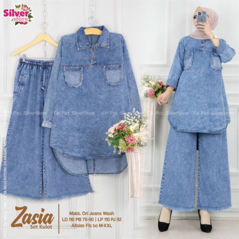 ZASIA SETELAN BAJU JEANS WANITA BY SILVER