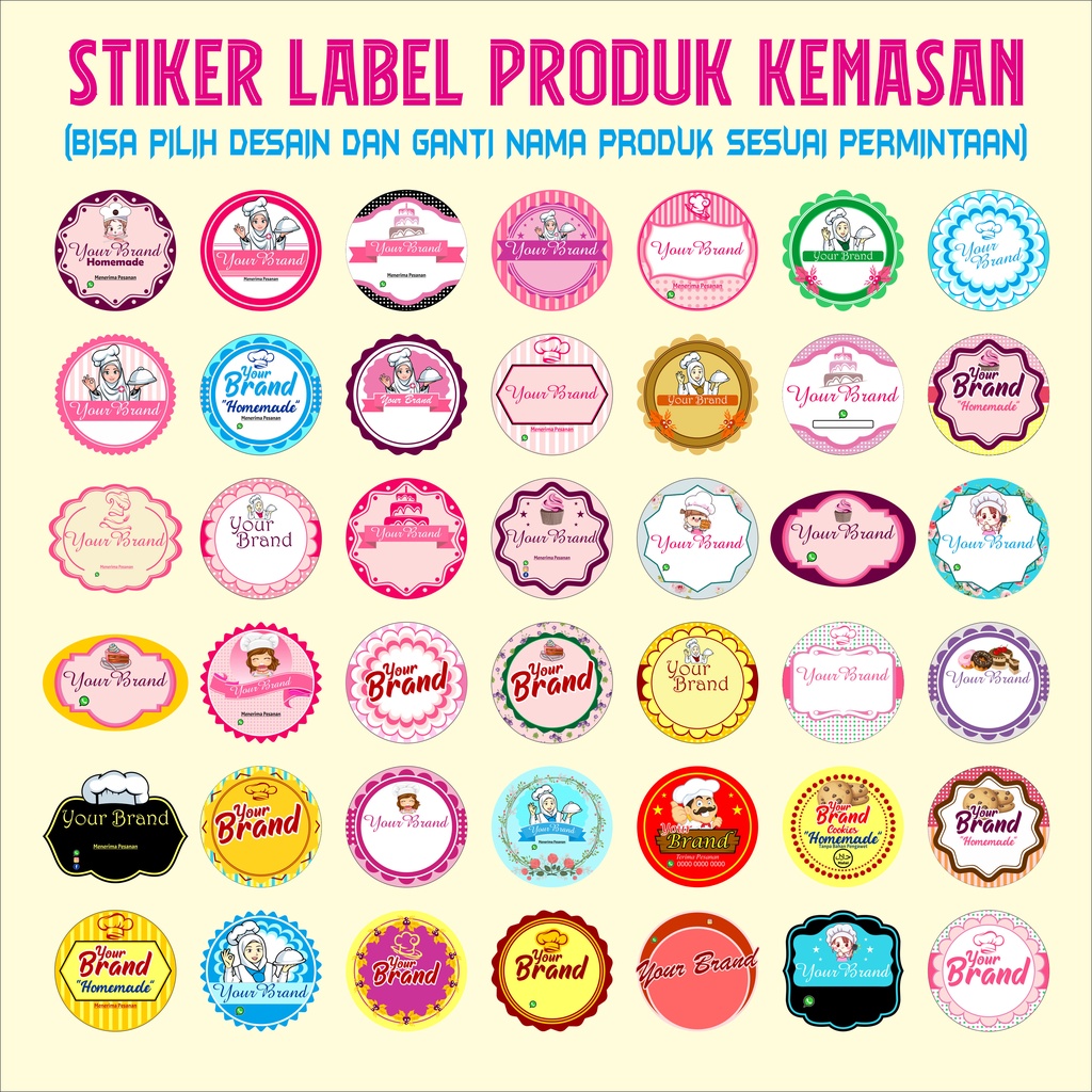 

STIKER LABEL PRODUK KEMASAN BISA PILIH DESAIN