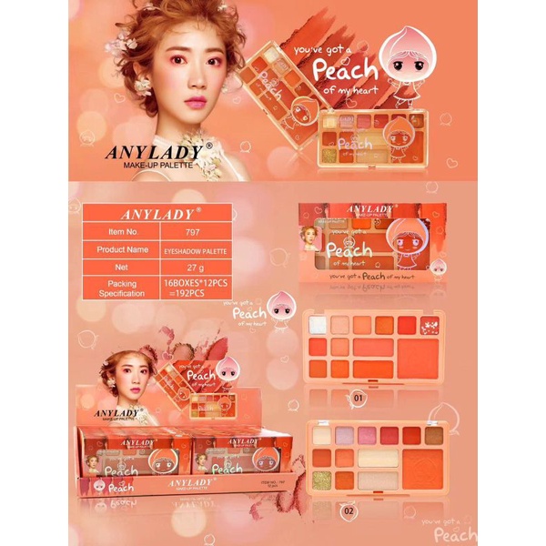 Anylady Mix Palette Make Up Peach My Heart 797