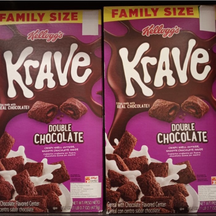 

Kellogg's krave double chocolate 16.7 oz 473gr
