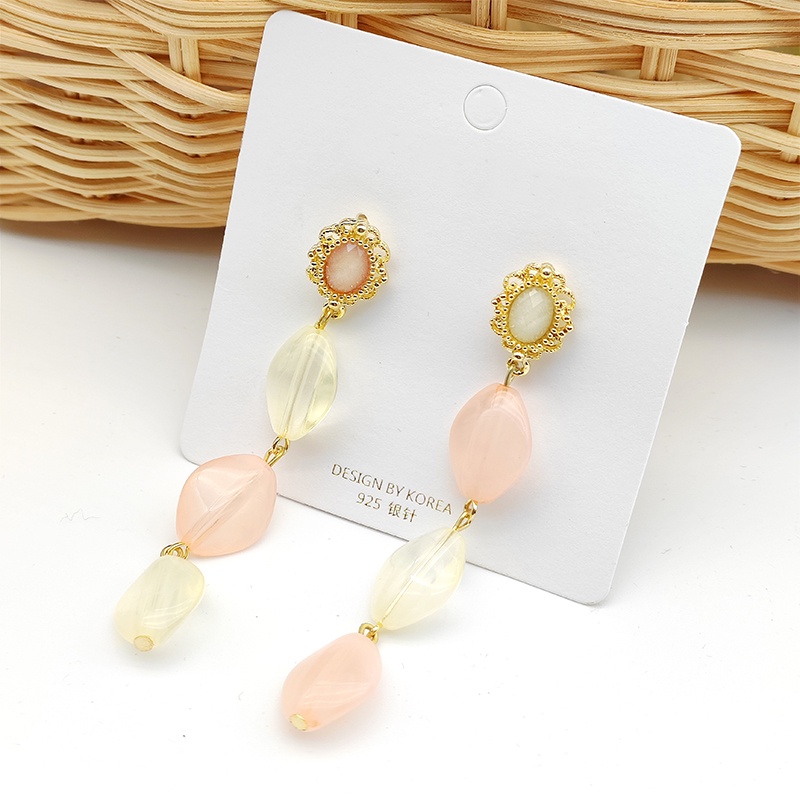 Anting Kristal Warna Wanita Anting Rumbai Anting Studded Earrings Hadiah Pacar Aksesoris Fashion