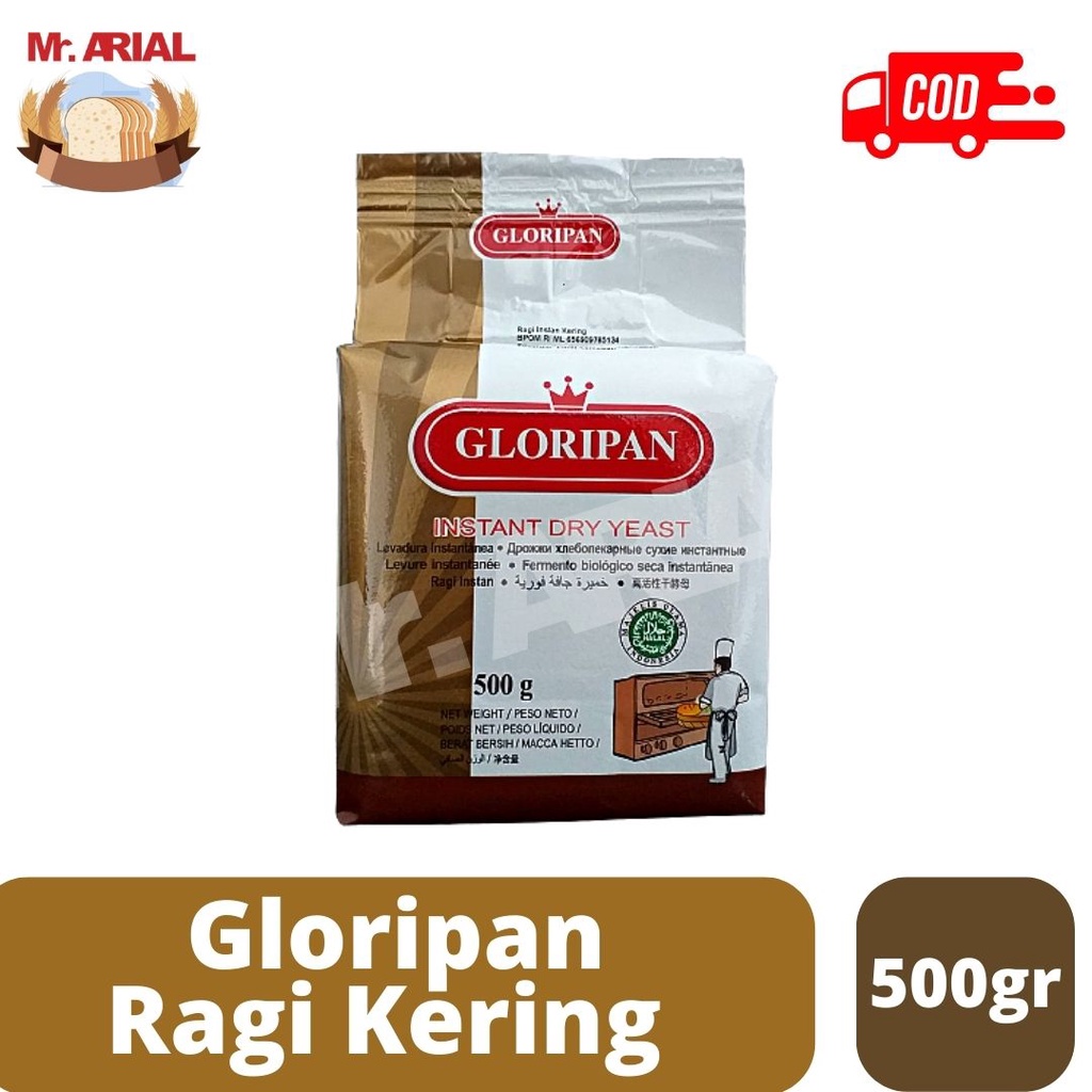 

GLORIPAN Instant Dry Yeast / Ragi Instan / Pengembang Kue 500gr/ Ragi Kering Instan