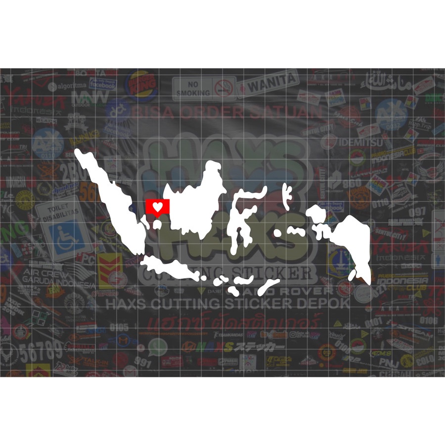 Cutting Sticker Love Belitung Ukuran 14 Cm Untuk Motor Mobil