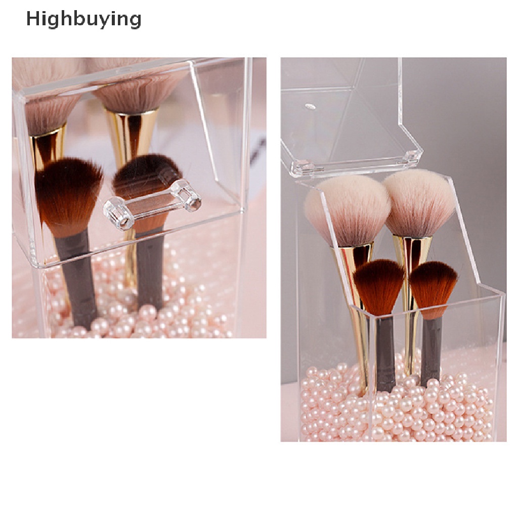 Hbid Mutiara Bening Acrylic Organizer Kosmetik Makeup Brush Wadah Tempat Kotak Penyimpanan Glory