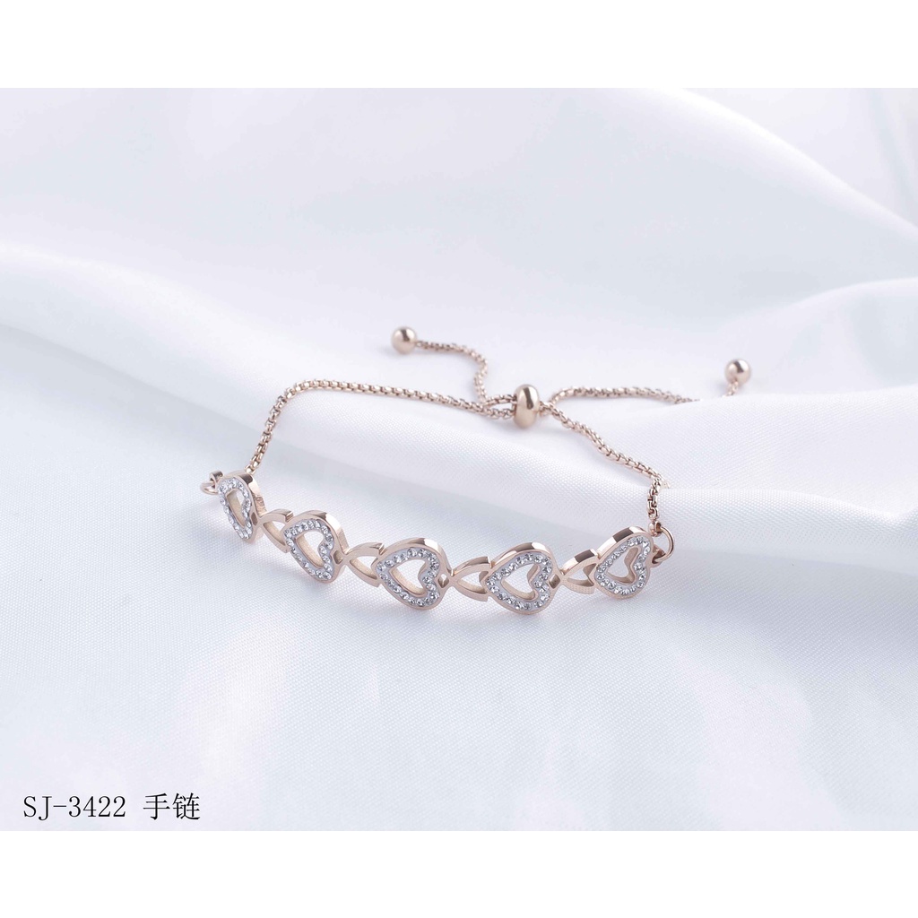 Gelang Love Titanium Permata Perhiasan Wanita 3422