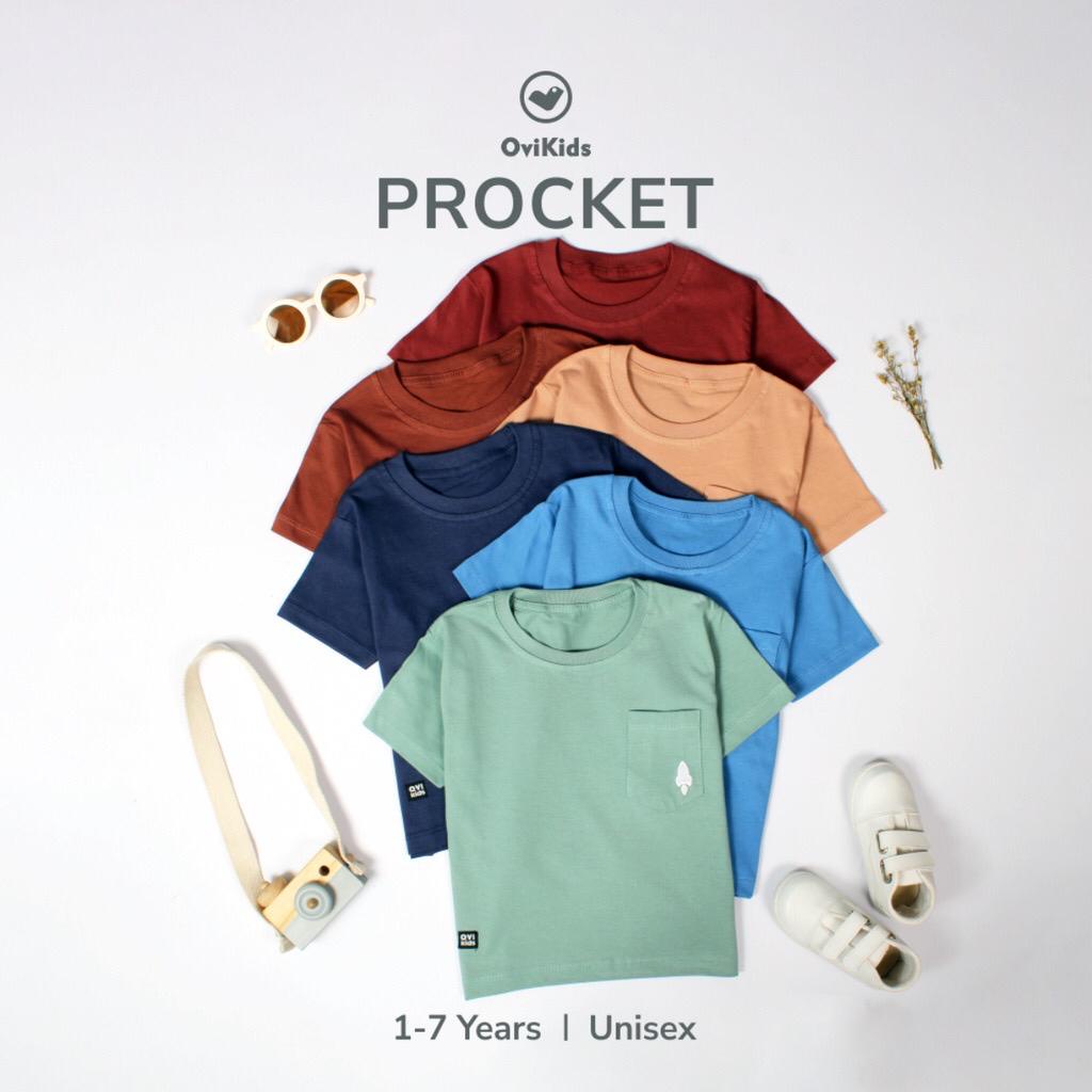 PROCKET KAOS ANAK BAJU ANAK LAKI LAKI PEREMPUAN UNISEX 2-7 TAHUN BAHAN COTTON OVIKIDS