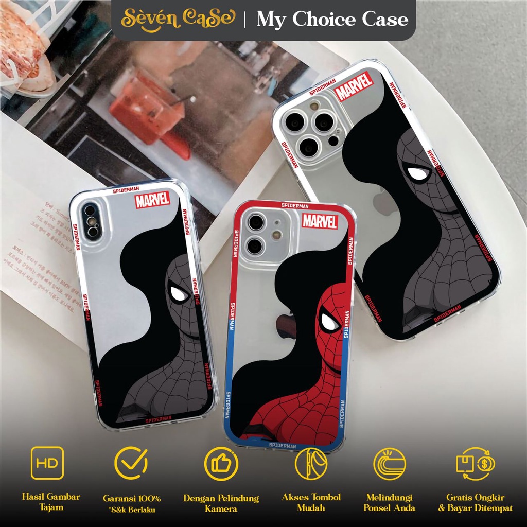 Case Poco C40 M3 Pro M4 Pro M5 Pro 5G X3 X3 Pro X3 NFC M5  SevenCase [ Spiderman ] Casing Hp Aesthet