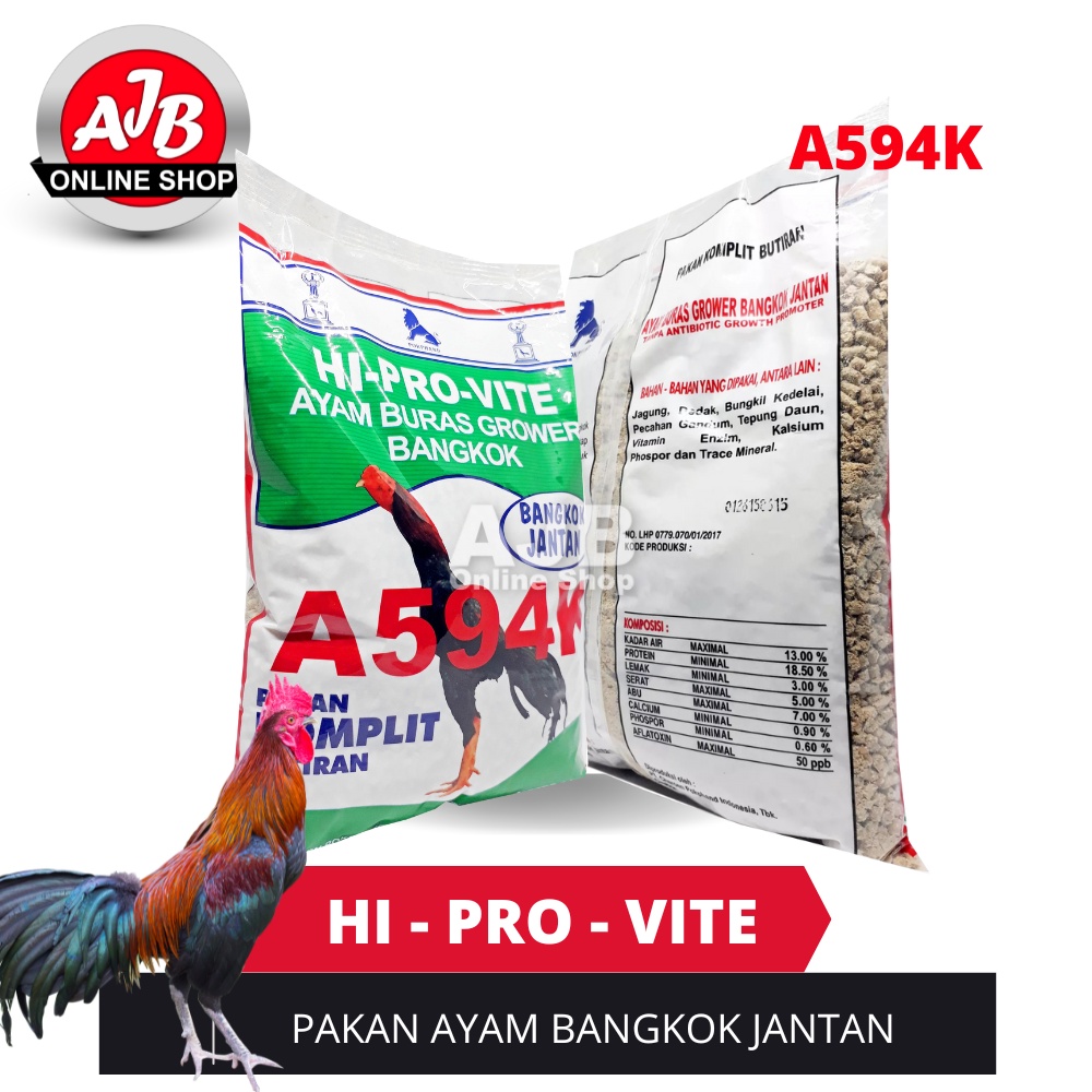 Pakan Ayam Bangkok Jantan Hi Pro Vite A 594 K - 1 Kg Ayam Jantan Bangkok