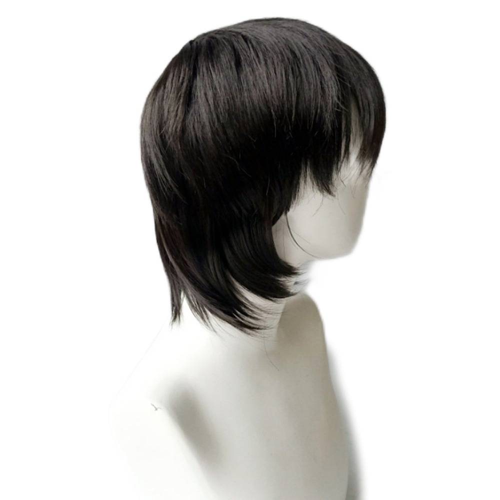 Woman man fashion Alami Sintetis Tampan Pendek Berbulu Cosplay Wig Mullet Kepala Wig