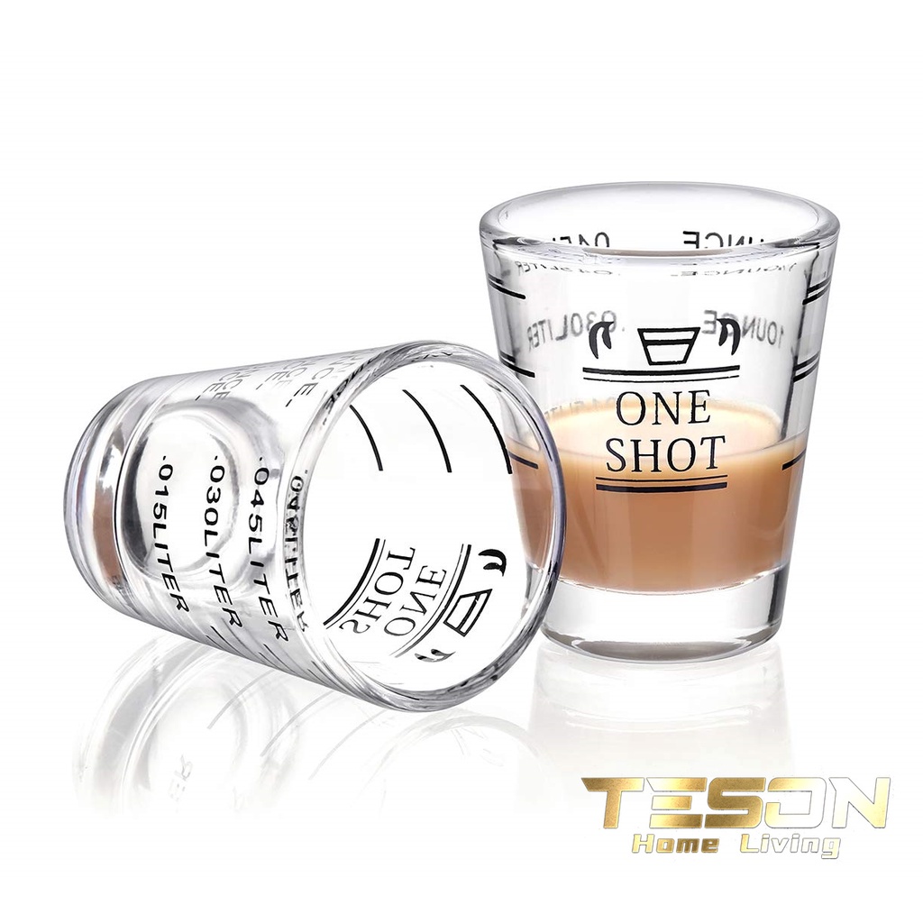 Gelas Ukur Takar Kopi Espresso Shot Glass Coffee One Double Sloki