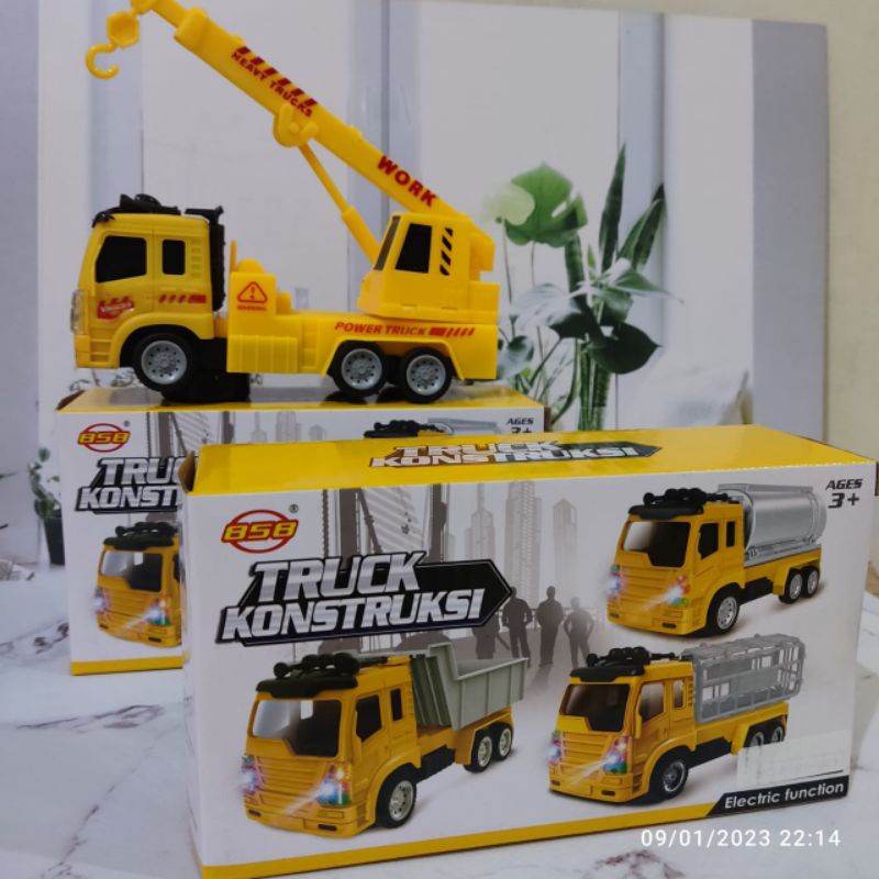 Mainan Mobil Kontruksi / Mainan Anak Mobil Truk  Suara Dan Nyala Lampu Led / Mainan Mobil Anak Truk 