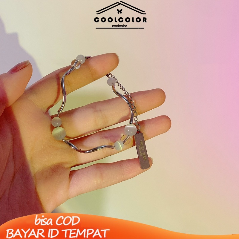 COD❤️Gelang Tangan Manik-Manik Opal Aksen Rumbai Panjang Untuk Wanita Fashion Korea- cl