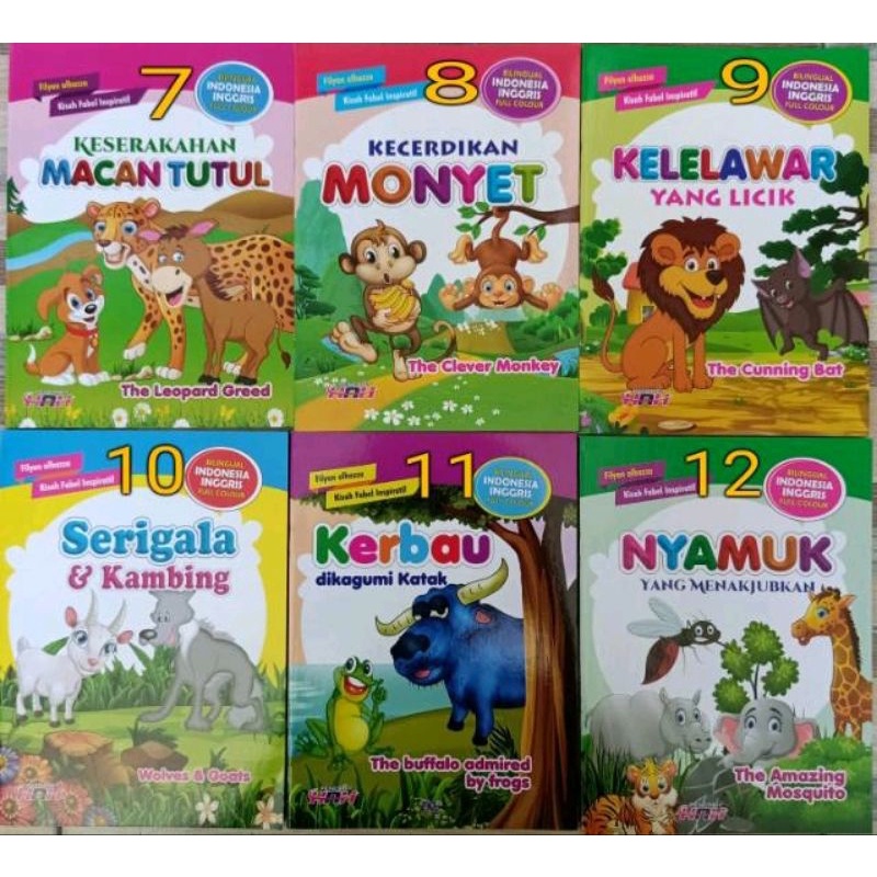 

Buku cerita anak bergambar kisah fabel - Hewan Bilingual full color bisa cod