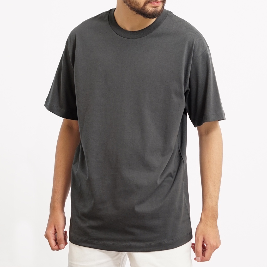 PLAIN Oversize T-Shirt - Dark Grey (Kaos Polos Oversize 24s)