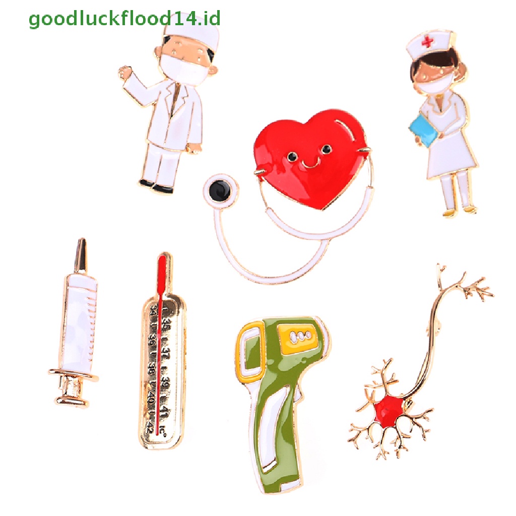 [GOOGFOUR] Pin Logam Lencana Dokter Ekg Ambulance Bentuk Enamel Bros [TOP]