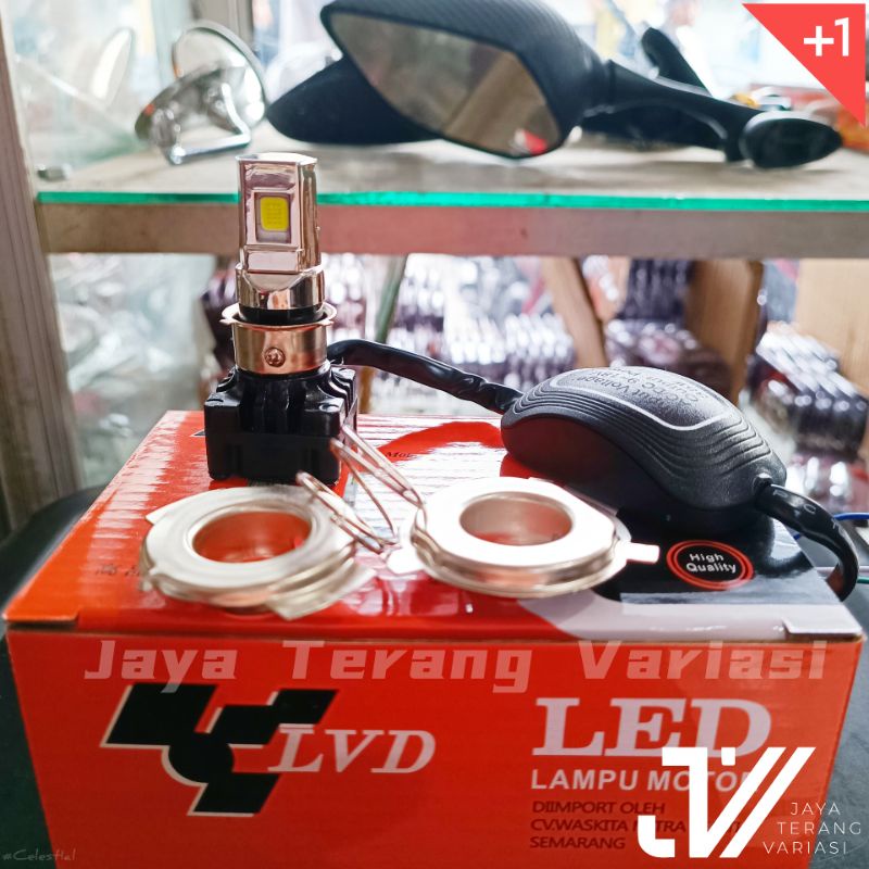 LAMPU HID LED MOTOR 3 SISI (Head Lamp) 36 WATT, 2 MODE (JAUH DEKAT),3 KABEL H4/H6/H7 BERKUALITAS RTD