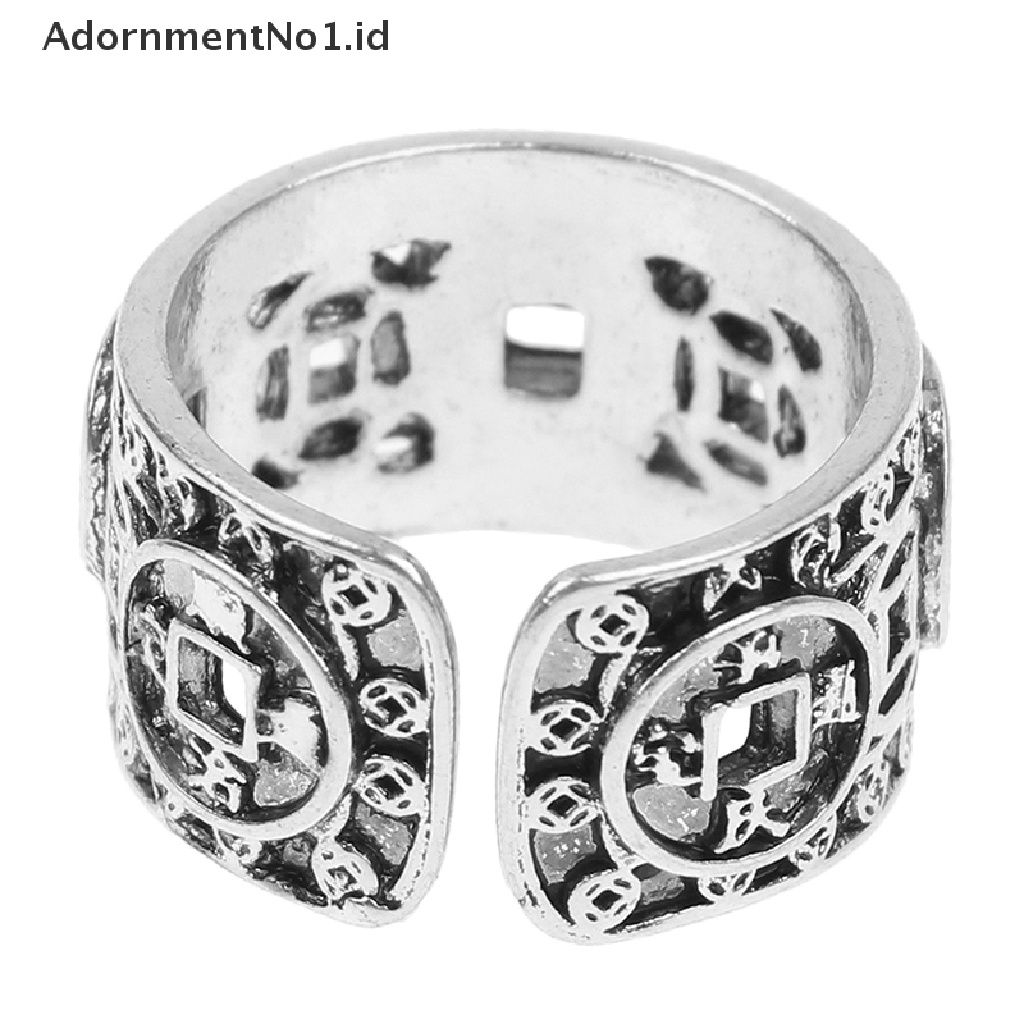 [AdornmentNo1] Gaya Etnik Vintage Lima Kaisar Uang Koin Cincin Untuk Pria Dan Wanita Yang Baik Beruntung Adjustable Jari Cincin Perhiasan Hadiah Cincin Terbuka [ID]