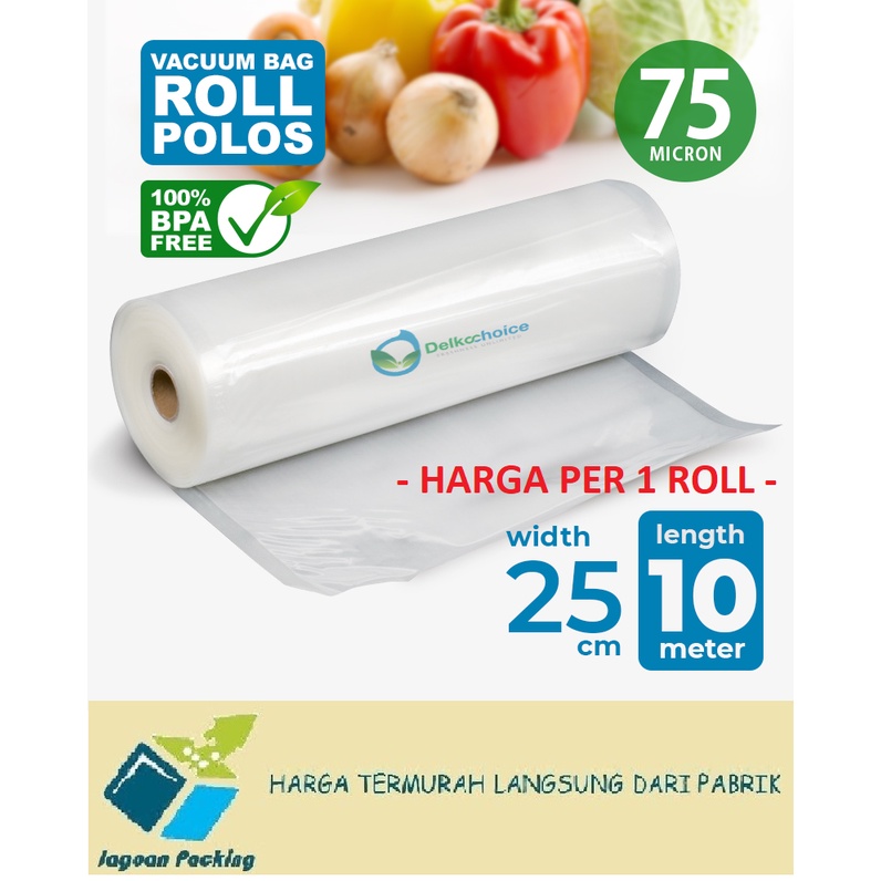 PLASTIK VACUUM VACUM VAKUM MAKANAN ROLL POLOS PREMIUM TERMURAH