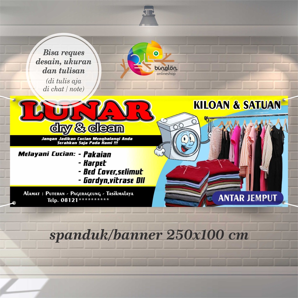 Spanduk Banner Laundry Kiloan & Satuan Custom Desain