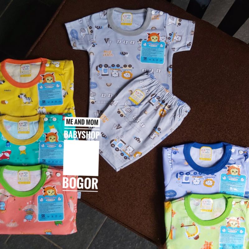 ARTHUR & AIMEE setelan bayi dan anak lengan pendek motif, bahan premium (size S, M, L, XL)