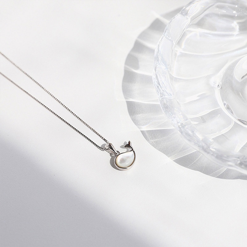 925 Sterling Silver Ocean Whale Kalung Untuk Wanita Temperamen Fritillary Choker Rantai Klavikula Fashion Perhiasan Hadiah
