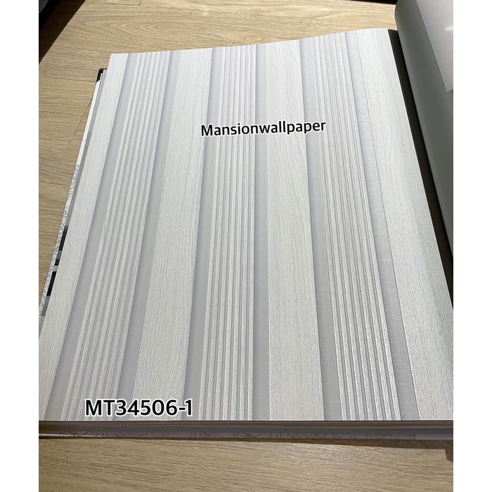 Wallpaper Wallpaper Dinding Koreamotif Kayu Wpc 3D Visual Cream Coklat Abu Wood