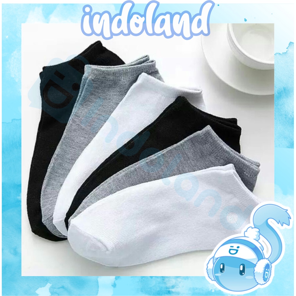 ☀INDOLAND☀ Kaos Kaki Polos Motif Pendek Dibawah Mata Kaki Kaoskaki Office Olahraga Fashion KK025