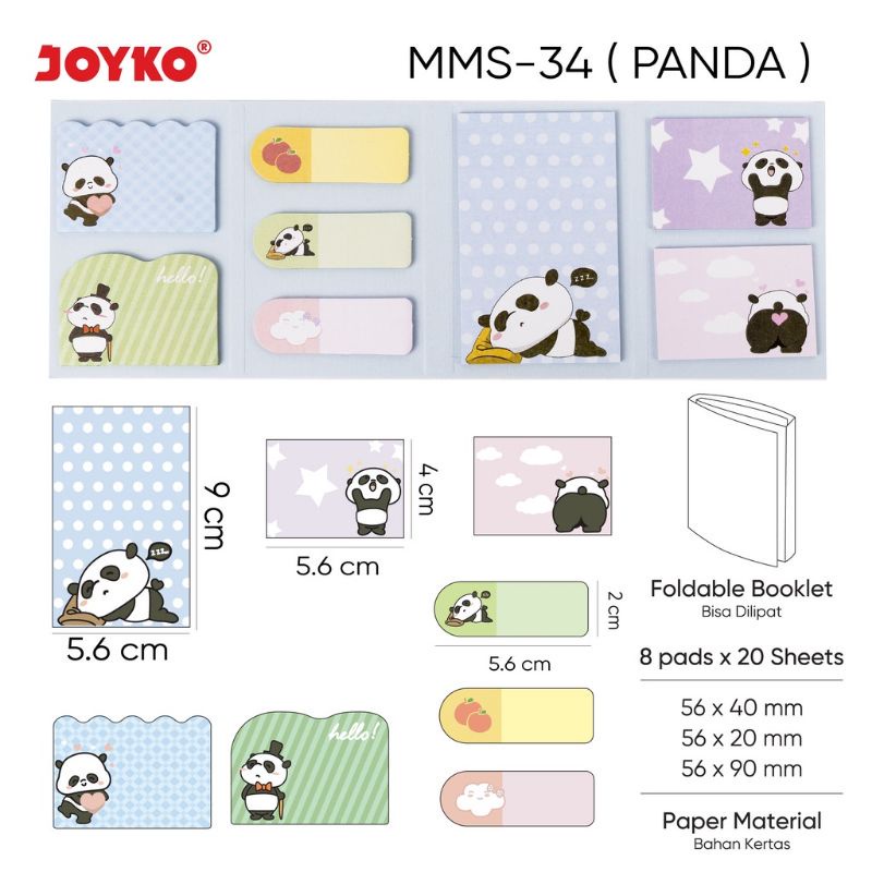 

JOYKO - Memo Stick MMS-34 Motif Hewan Lucu - Pad - Panda